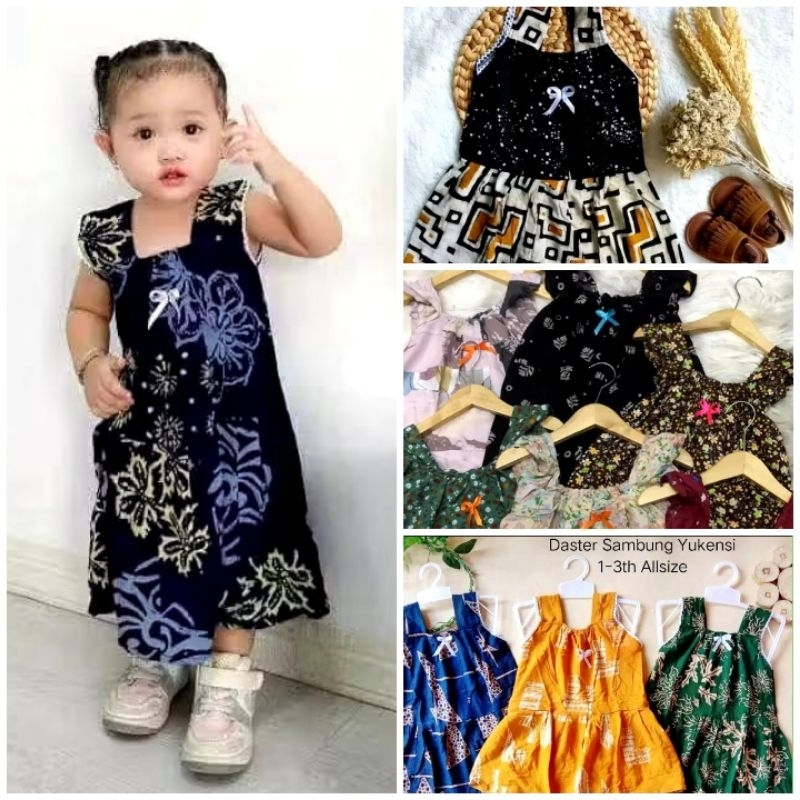 daster baby batik 1-3 tahun yukensi daster dress anak tanpa lengan kutung / daster batik bayi anak 0