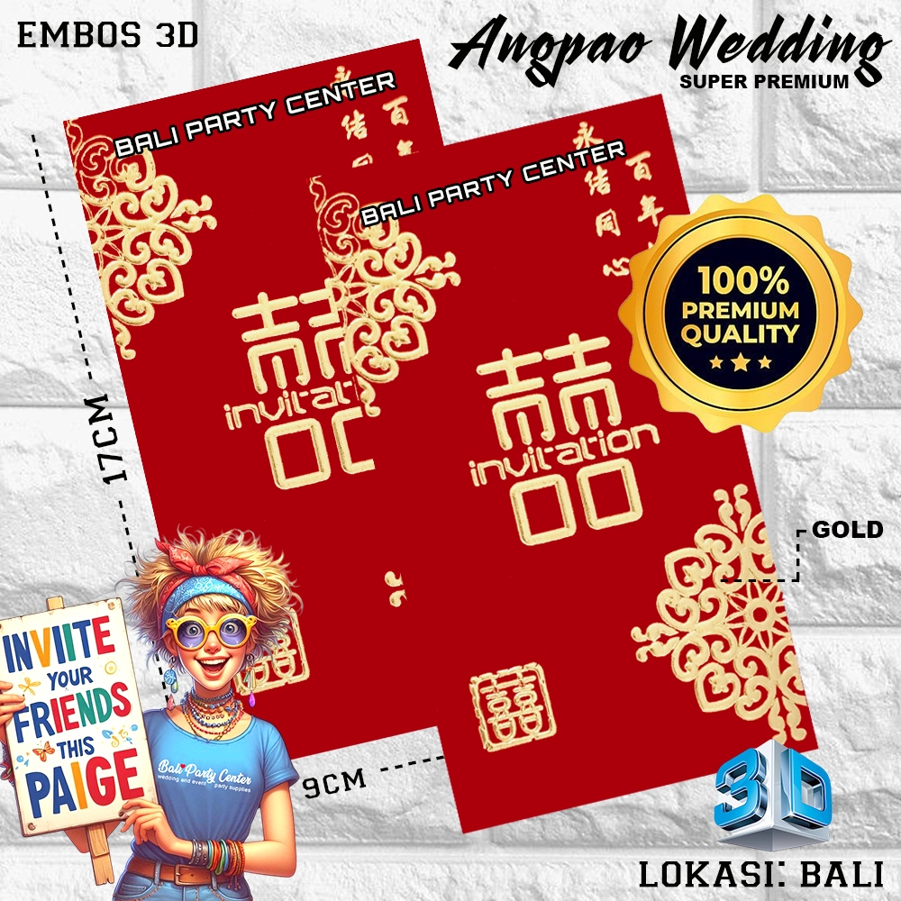 

KERTAS ANGPAO WEDDING RED GOLD GLITER 6