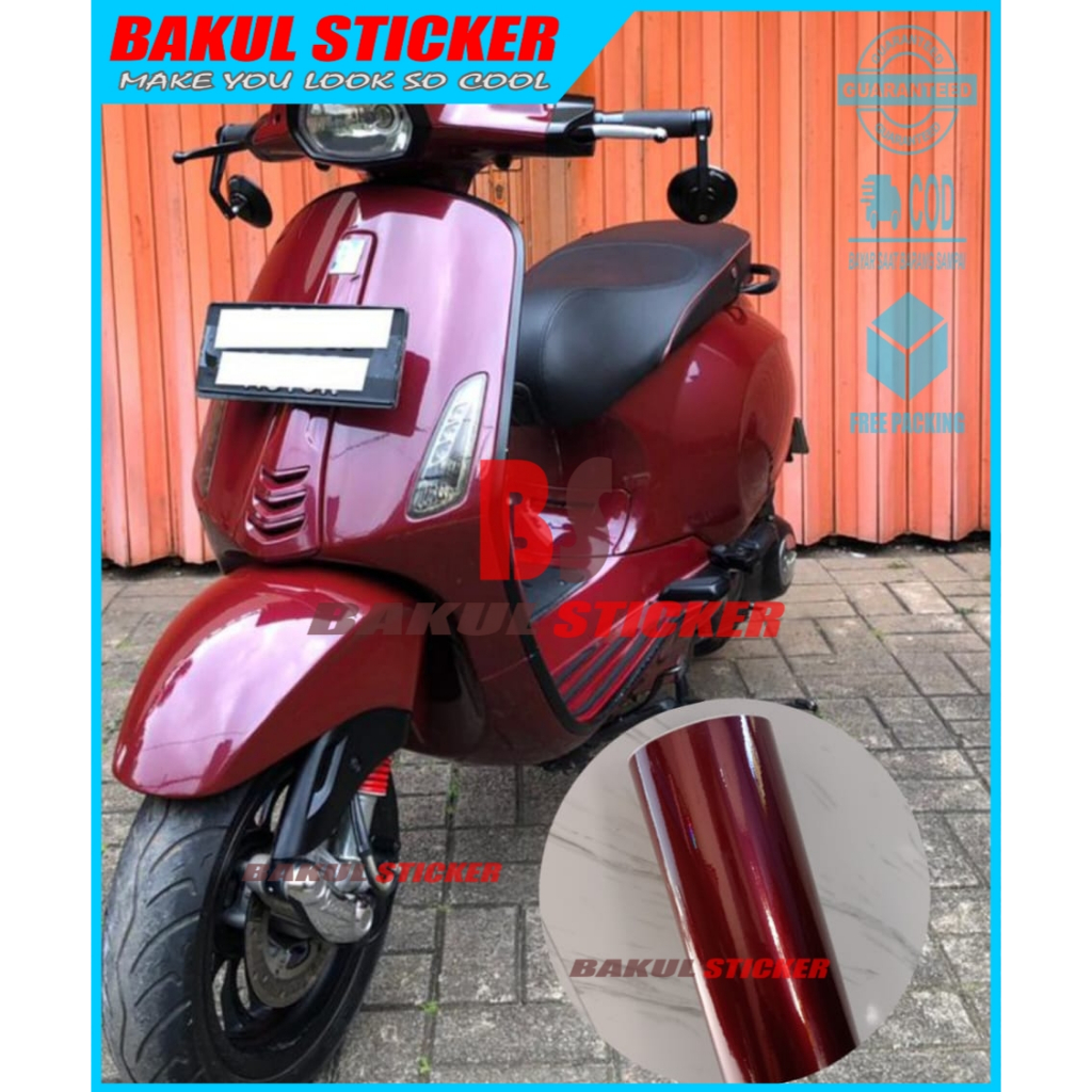 skotlet merah gelap metalic candy merah tajam stiker motor dark red