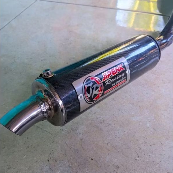 Knalpot Vespa 200cc Jipenk Racing motif Carbon