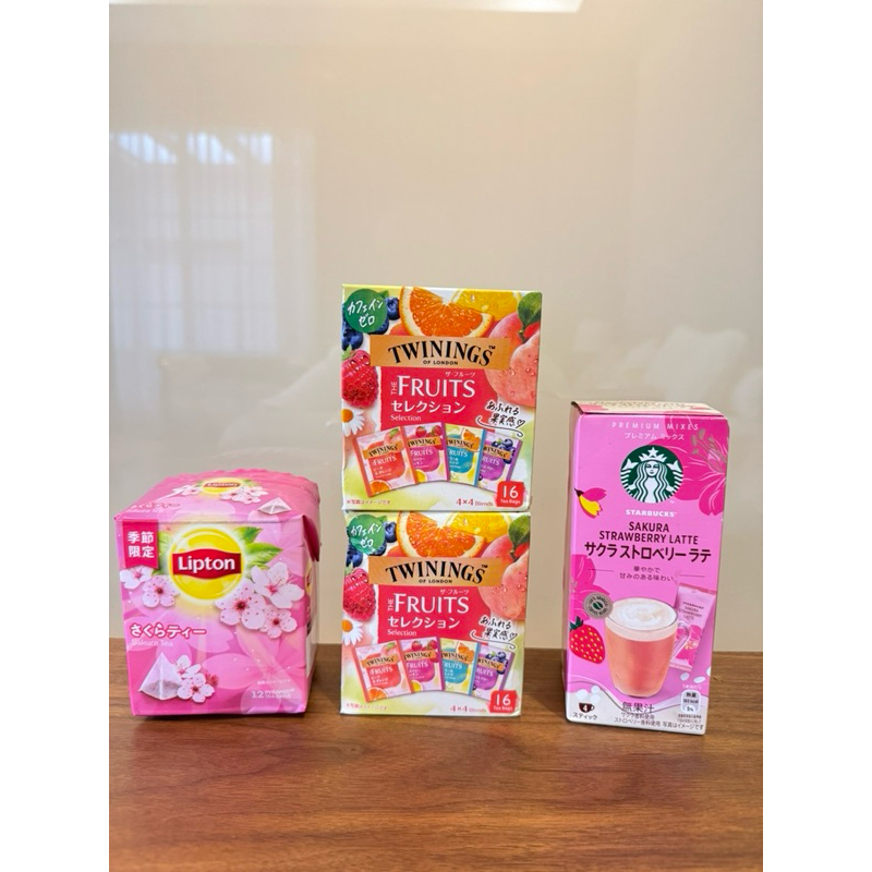 

[JAPAN LIMITED EDITION] LIPTON Sakura Tea / TWININGS the Fruits Selection / STARBUCKS Sakura Strawberry Latte