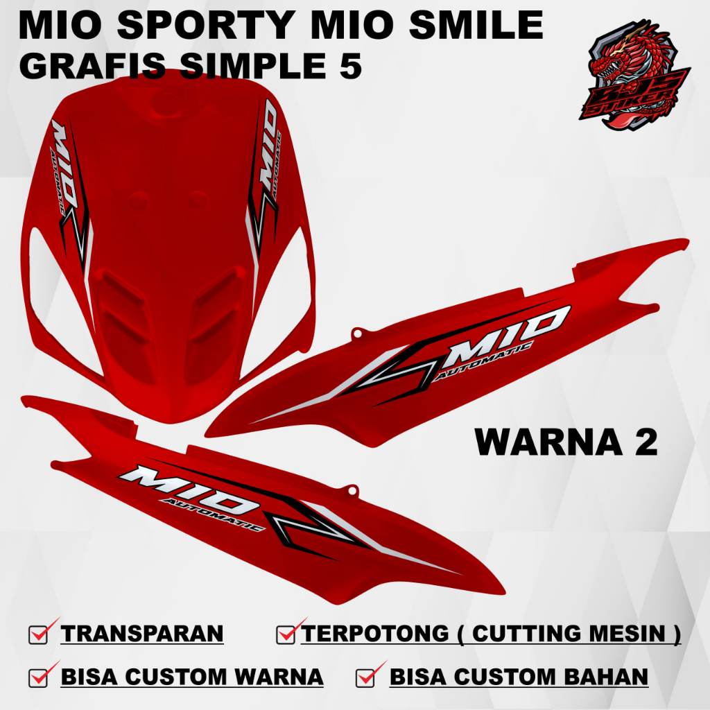 Stiker Sticker Mio Sporty Mio Smile grafis simple 5 - Stiker Sticker Decal transparan uv Mio Sporty 