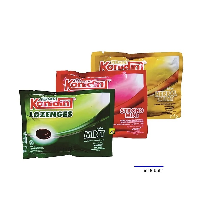 

Permen / Candy Konidin Lozenges Mint, Herbal Mint, Strong Mint 15 Gr ( isi 6 butir )