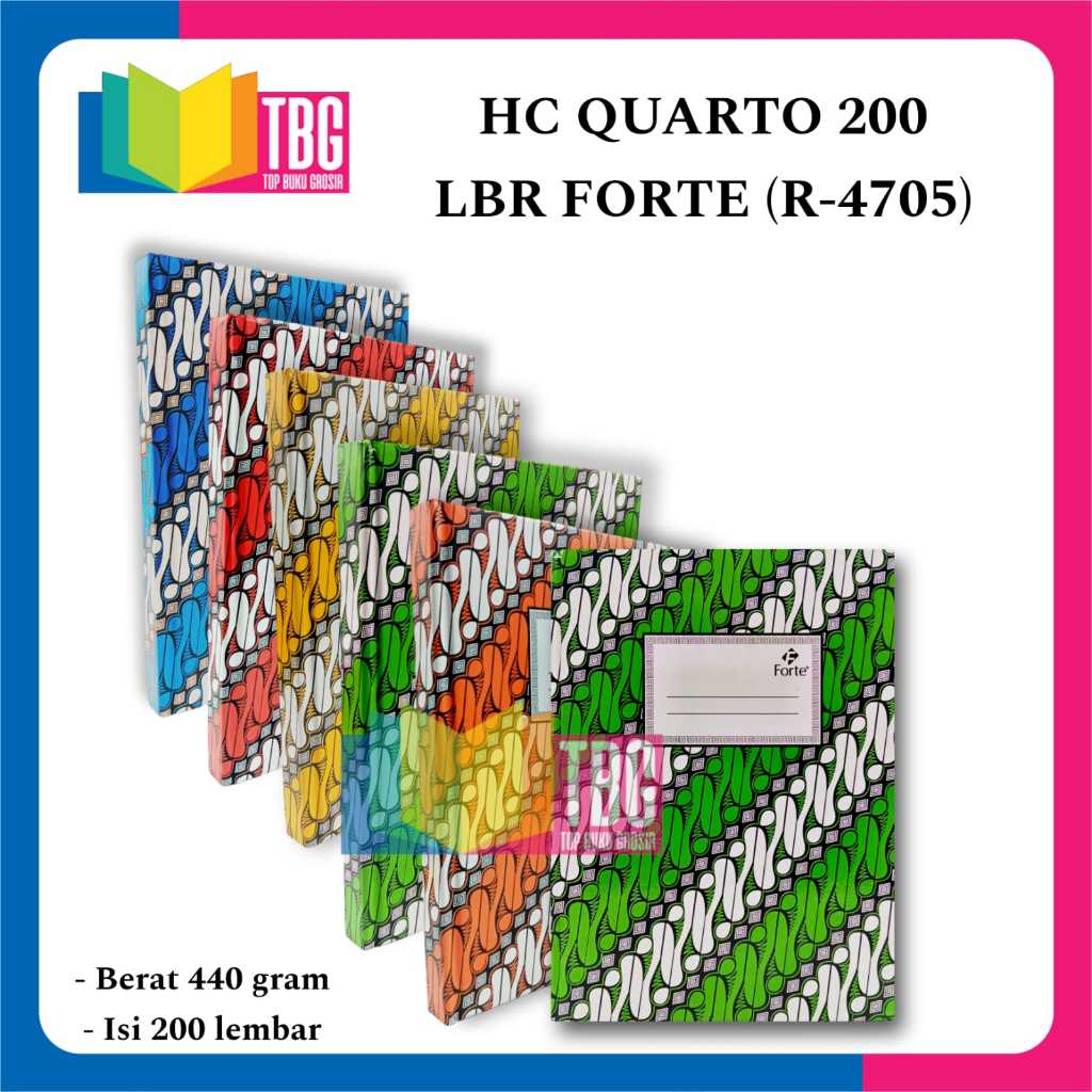 

1 PCS HARD COVER QUARTO 200 LEMBAR FORTE / BUKU PEMBUKUAN / BUKU SAMPUL KERAS (R-4705)