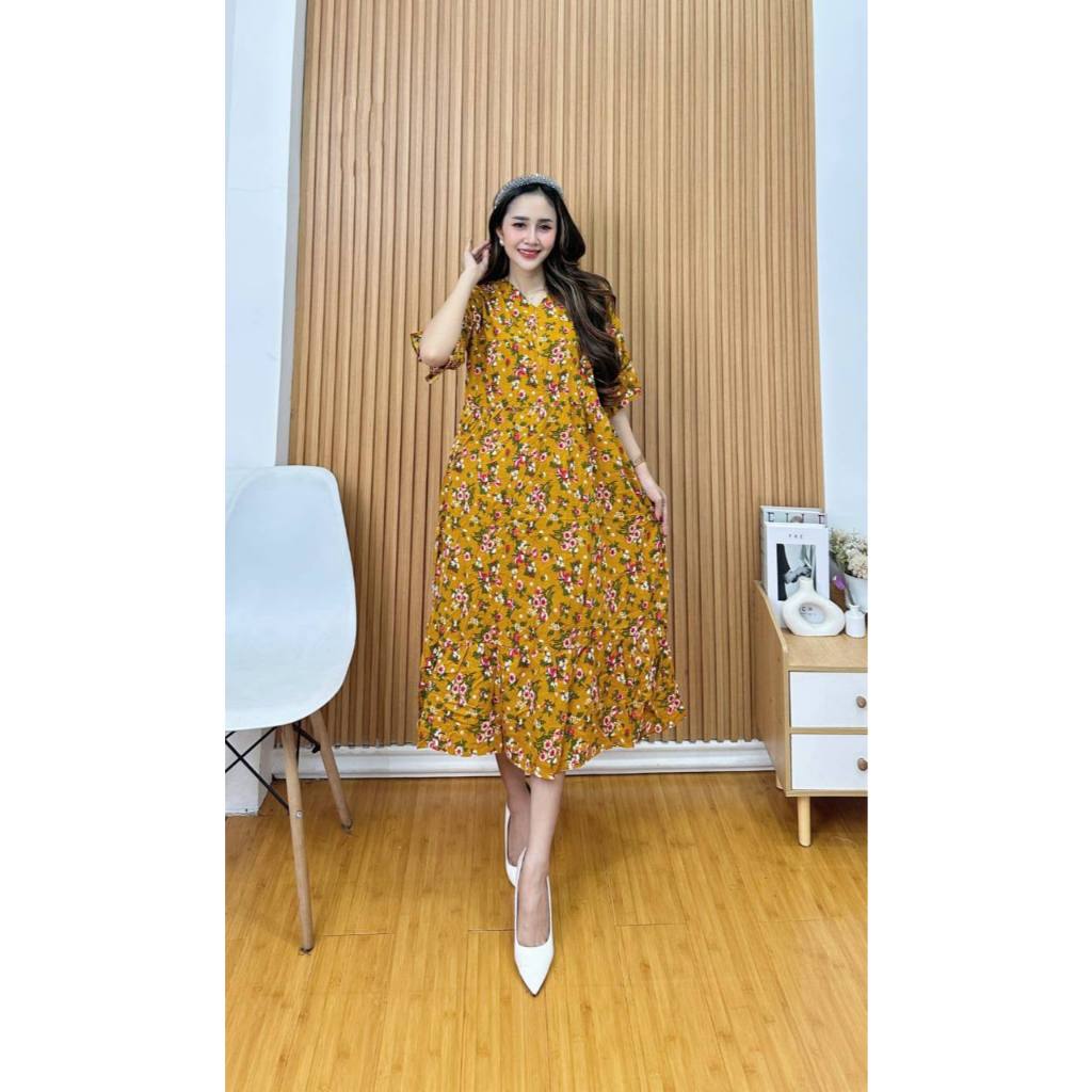 Daster Lengan Pendek Resleting Depan Busui Tali Samping Kanan Kiri Rayon premium
