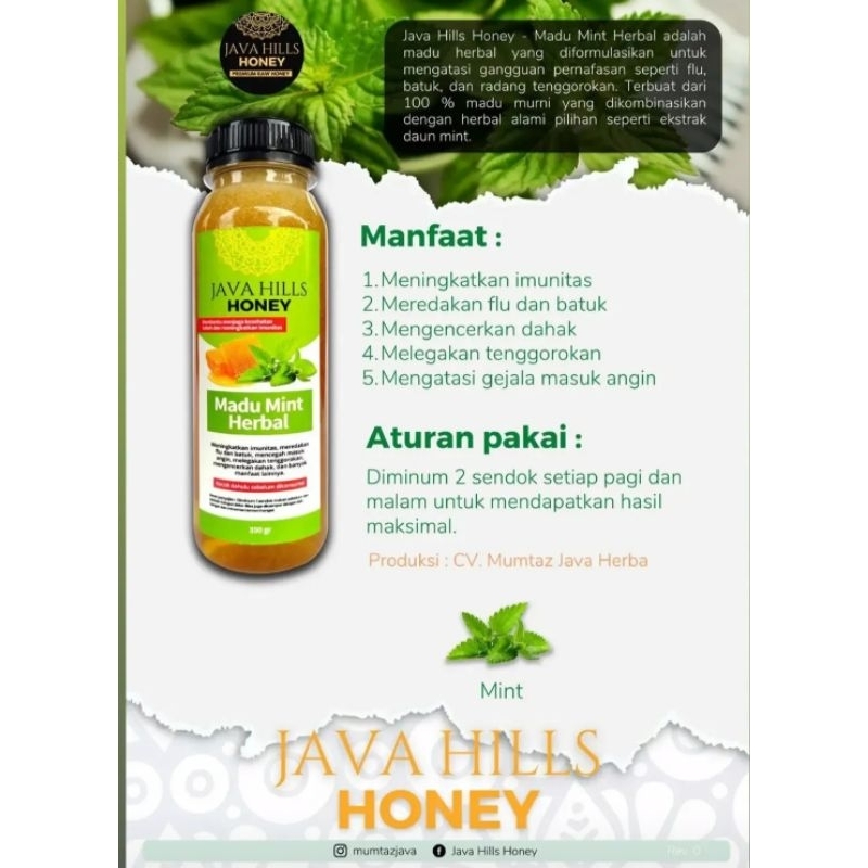 

madu herbal mint java hills honey