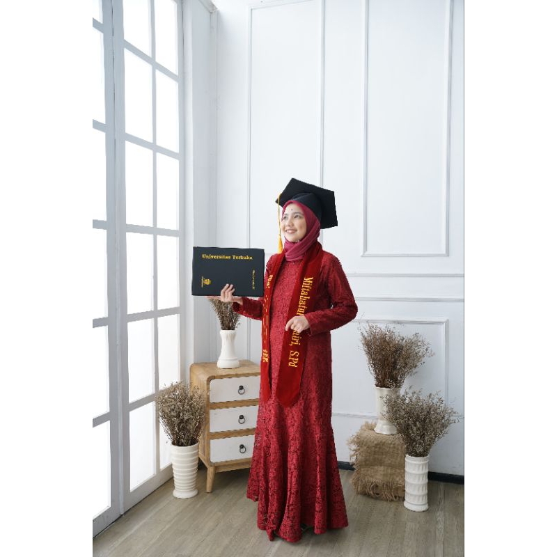 DRESS BRUKAT WISUDA MEWAH PESTA GAMIS ELEGAN PREMIUM