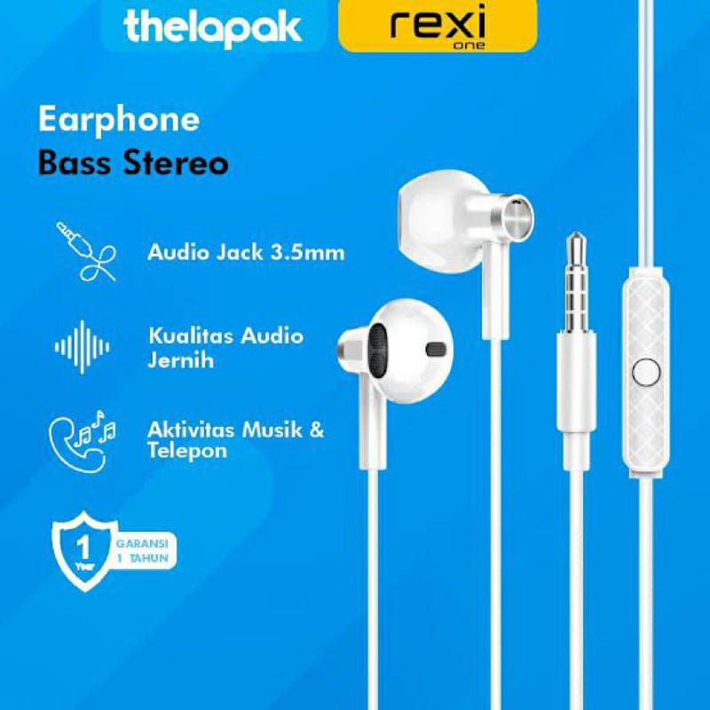 (AS05-Kx) HEADSET EARPHONE HANDSFREE REXI ORIGINAL BASS STEREO+MICROPHONE SUPER BASS
