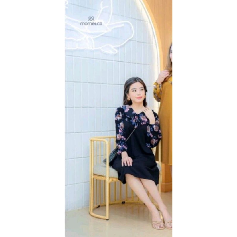 Dress Wanita Gaun Pesta Import Premium Motif Bunga