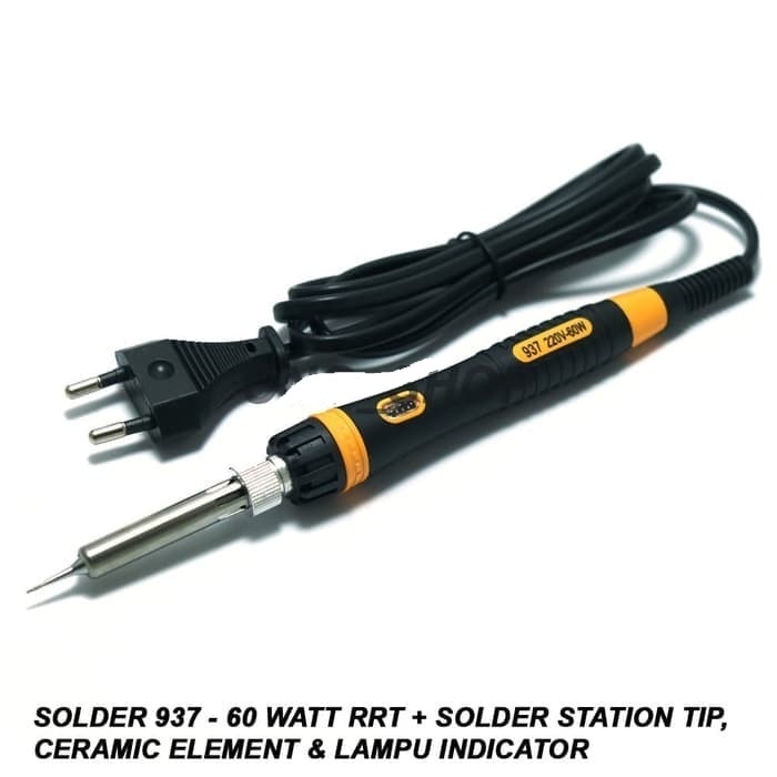 Solder HP Runcing / Solder 60 Watt RRT + Solder Station Tip, Ceramic Element & Lampu
