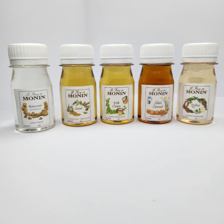 

Sirup Monin Repack 30ml & 60ml Rasa Salted Caramel, Caramel, Lychee, Irish Cream, Butterscotch