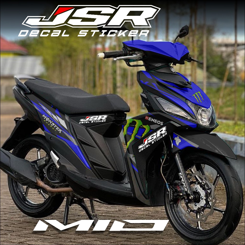COD, TERBARU DECAL STICKER MIO Z 125 FULL BLOK, STICKER FULLBODY MIO M3 MOTIF MONSTER