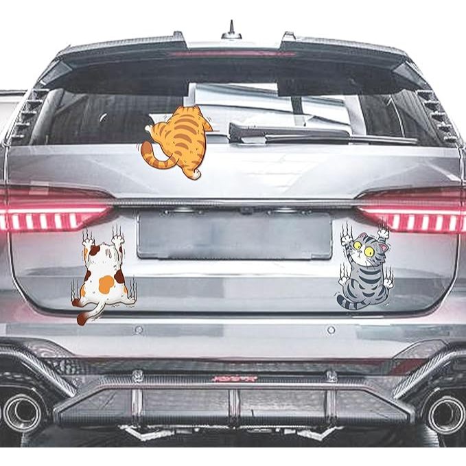 Sticker Stiker Cutting Mobil Karakter Kucing Variasi Mobil Stiker