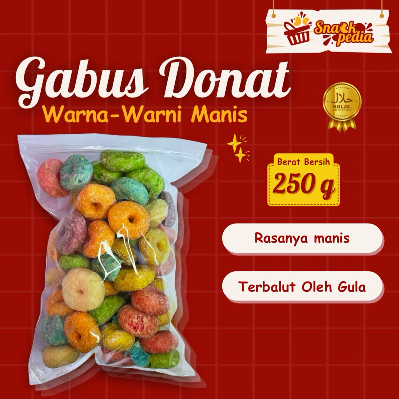 

GABUS DONAT WARNA-WARNI MANIS 250gr [Snackpedia]