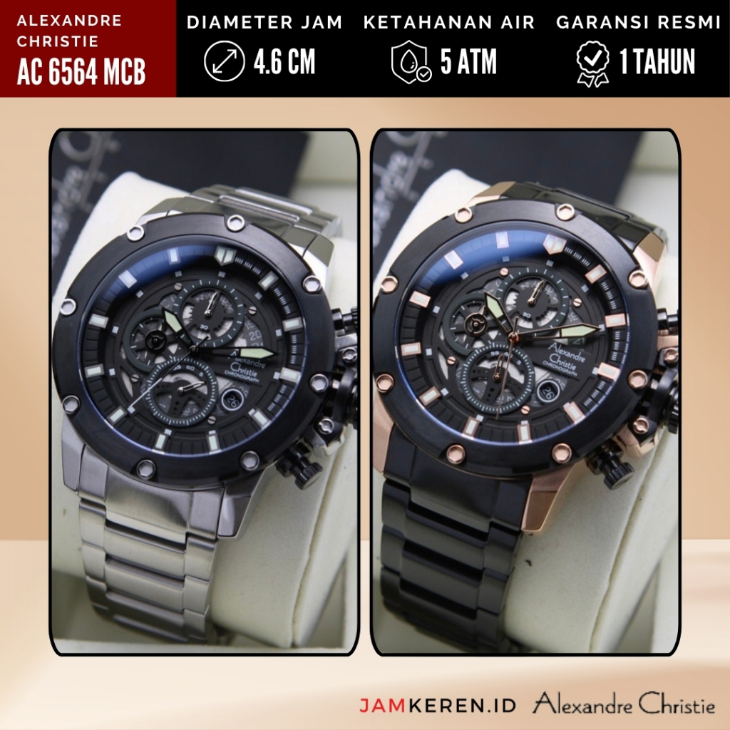 Alexandre Christie Pria - AC - Jam Tangan Alexandre Christie - Alexandre Christie 6564 MCB Original