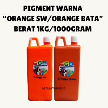 

1 BOTOL - Biang Warna/Pigmen Warna Sablon Kain/Bahan Warna ORANGE SW/ORANGE BATA Berat 1Kg/1000gram