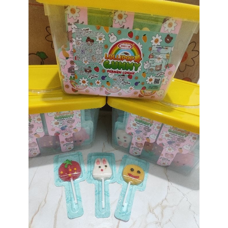 

Permen Lunak Gummy Lollipop aneka buah | Sweet Me @50pcs