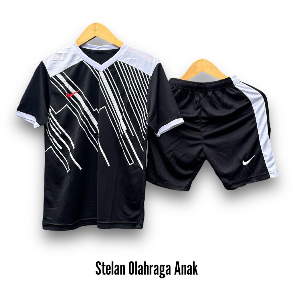 Stelan Jersey Bola Anak Baju Bola Futsal Voli SSB Putra Putri 1 Set Baju dan Celana