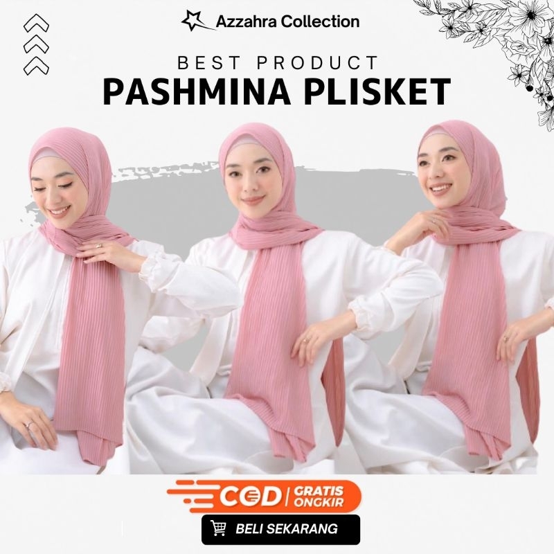 Pashmina Plisket Shawl180x75 cm diamond Italiano Hijab Kekinian Syar'i Maryam Bergo