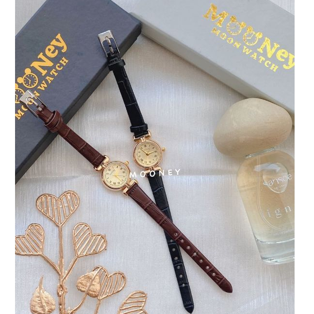 Jam Tangan Wanita Rantai Stainless Warna Silver Gold / Jam Tangan Wanita Kulit Kecil Hitam Coklat