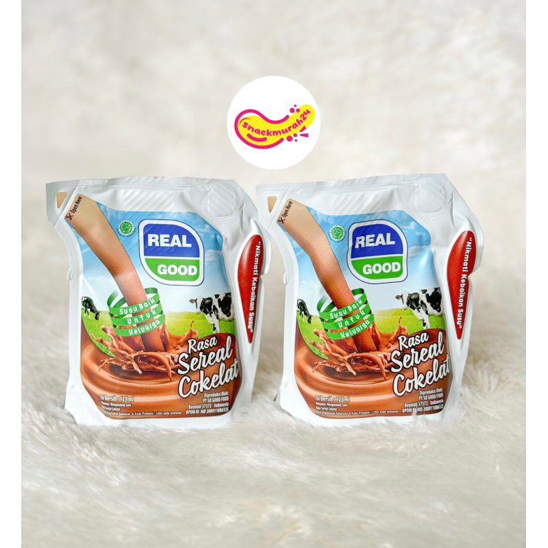 

Susu UHT Real Good POUCH - Netto 125 mL Cokelat Stroberi Keju