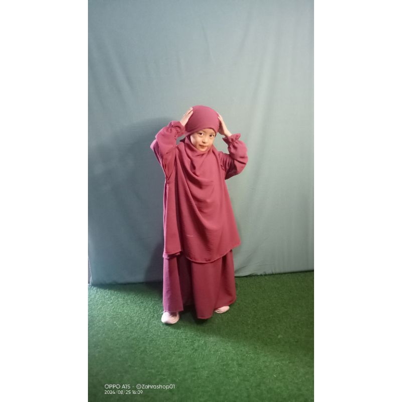 gamis anak full kerudung syar'i gamis anak perempuan gamis anak anak gamis 3_12 tahun