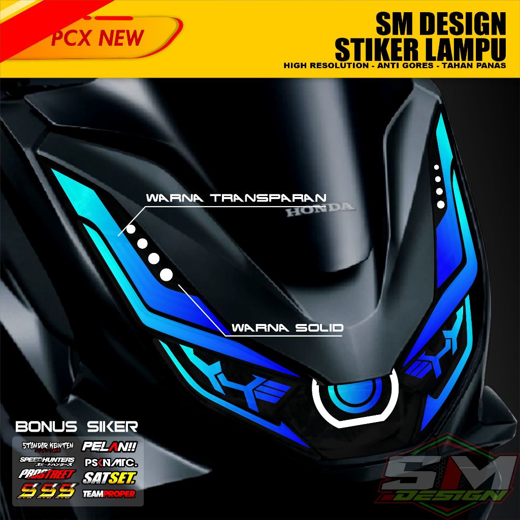 Stiker Lampu PCX 160 | Stiker Variasi Lampu Alis Motor Honda PCX 160 New