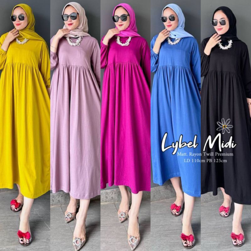 MIDI DRESS / LYBEL MIDI / MIDI RAYON