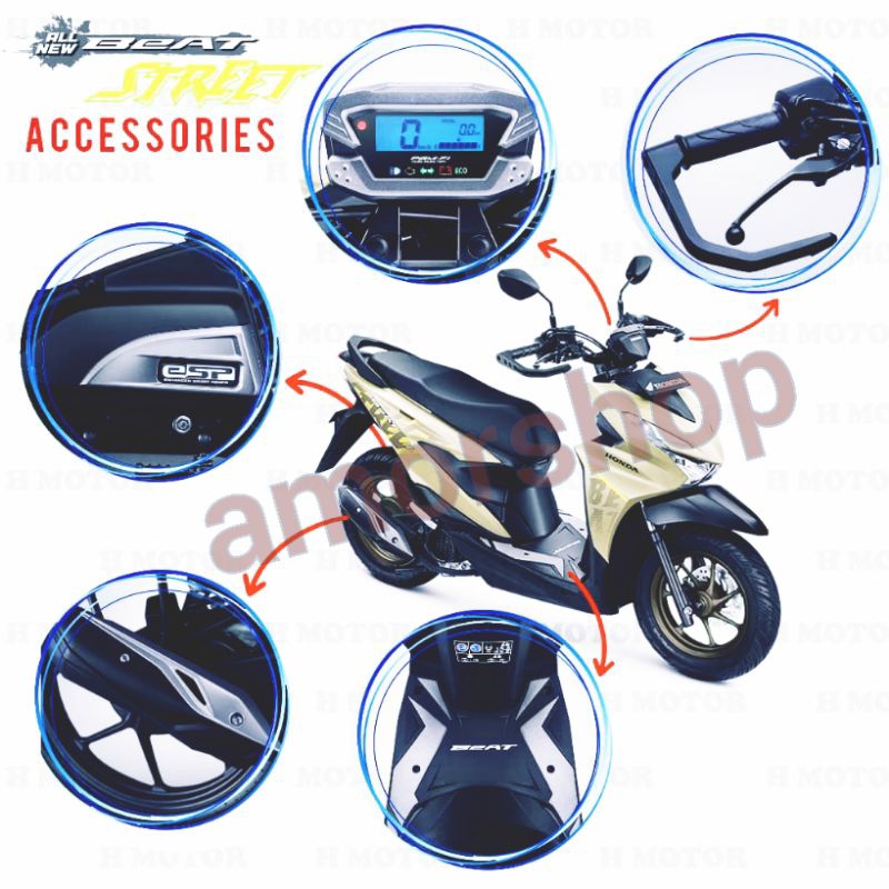 Aksesoris Lengkap Honda Beat Street 2024 Original Honda isi 5 item