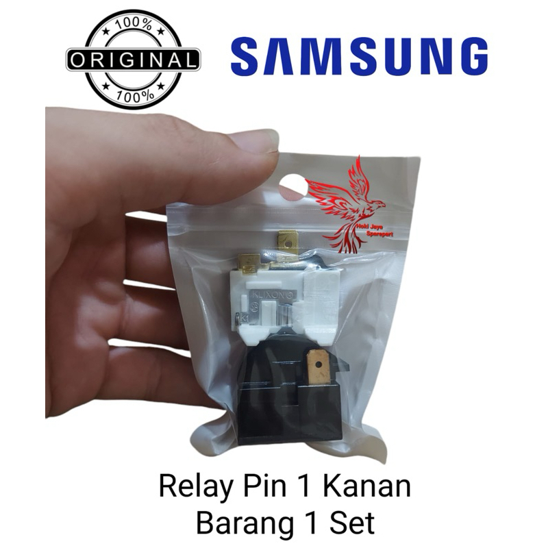 1 SET RELAY PTC KAKI 1 KANAN + OVERLOAD KULKAS SAMSUNG ORIGINAL 2 PINTU