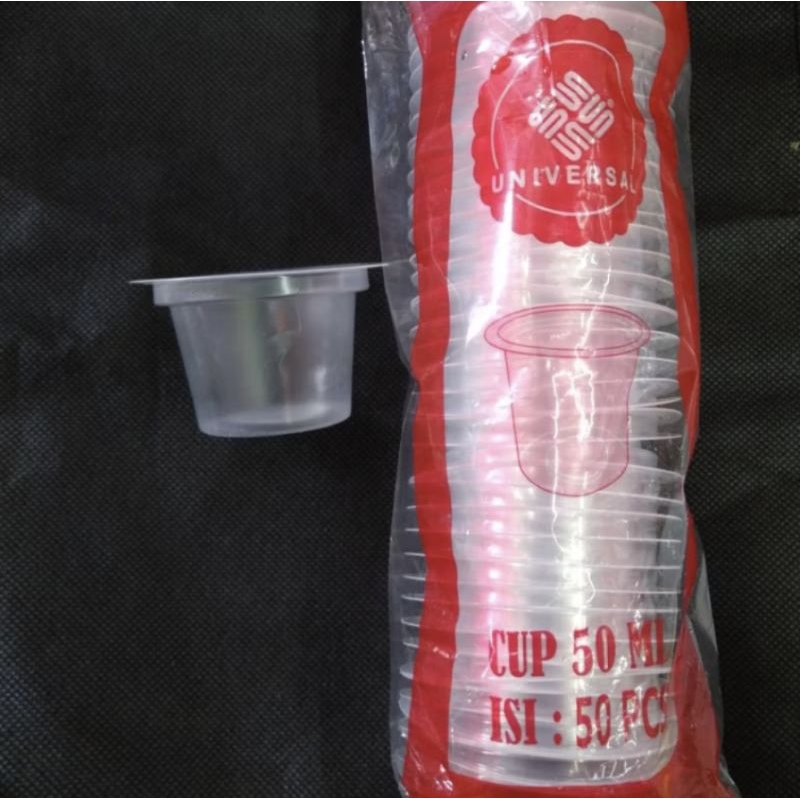 (1bks isi 50pcs) Cup agar jelly puding 50ml / 65ml gelas plastik es krim ice cream kecil