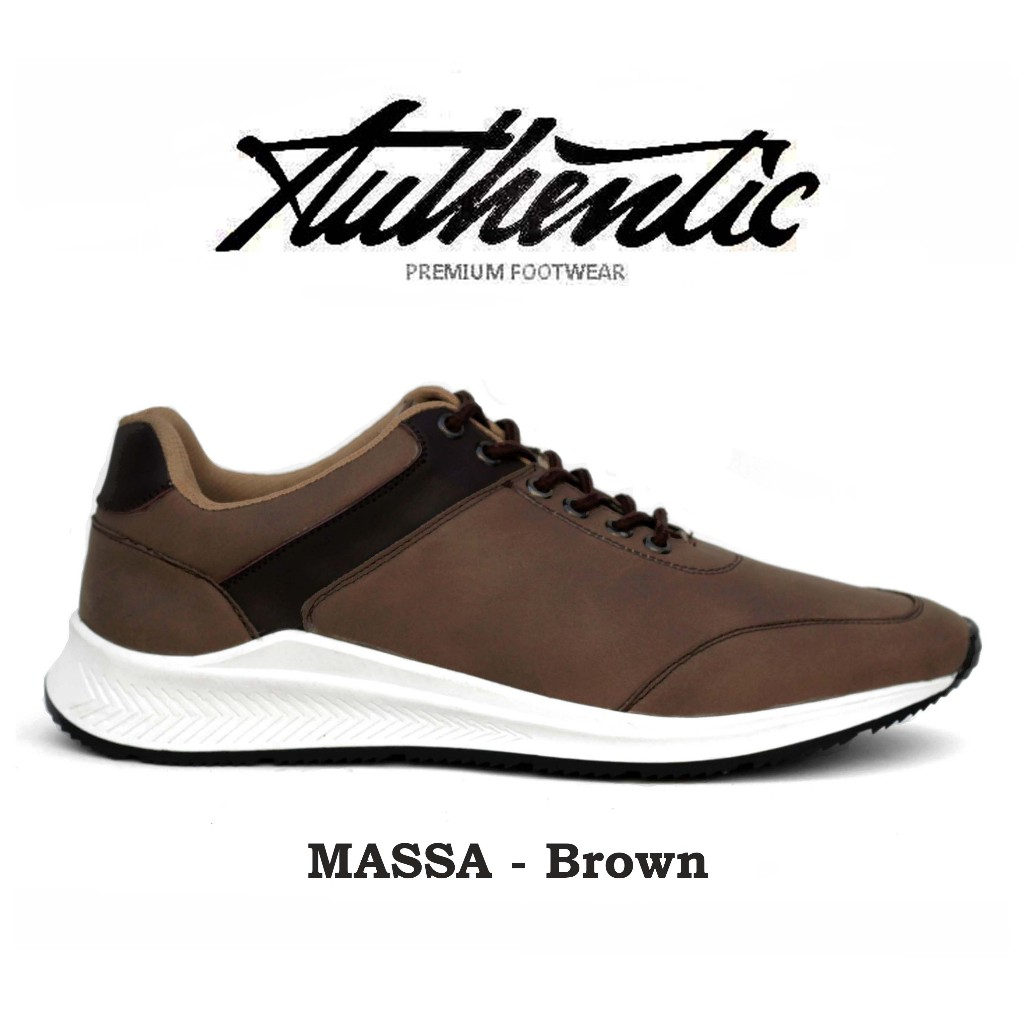 Sepatu Pria Sneakers Suthentic Massa Brown Ukuran Besar