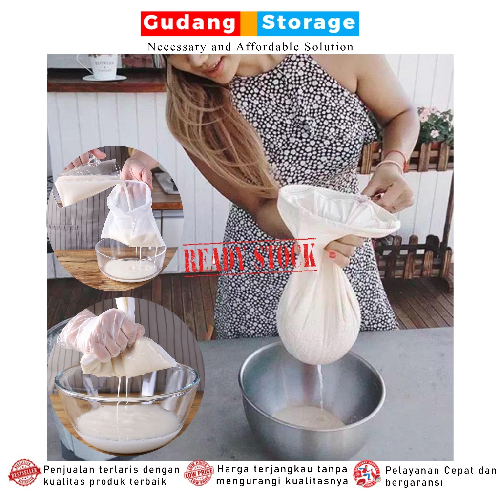 [PROMO] KAIN PENYARING SUSU KEDELAI Kain Saringan Susu Kedelai Nilon Serut Reusable Mesh All Size