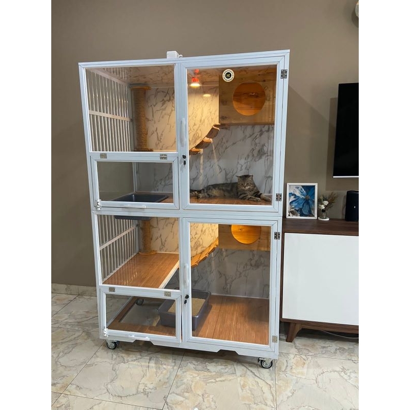 Kandang Kucing Alumunium 2 Pintu Jumbo Premium