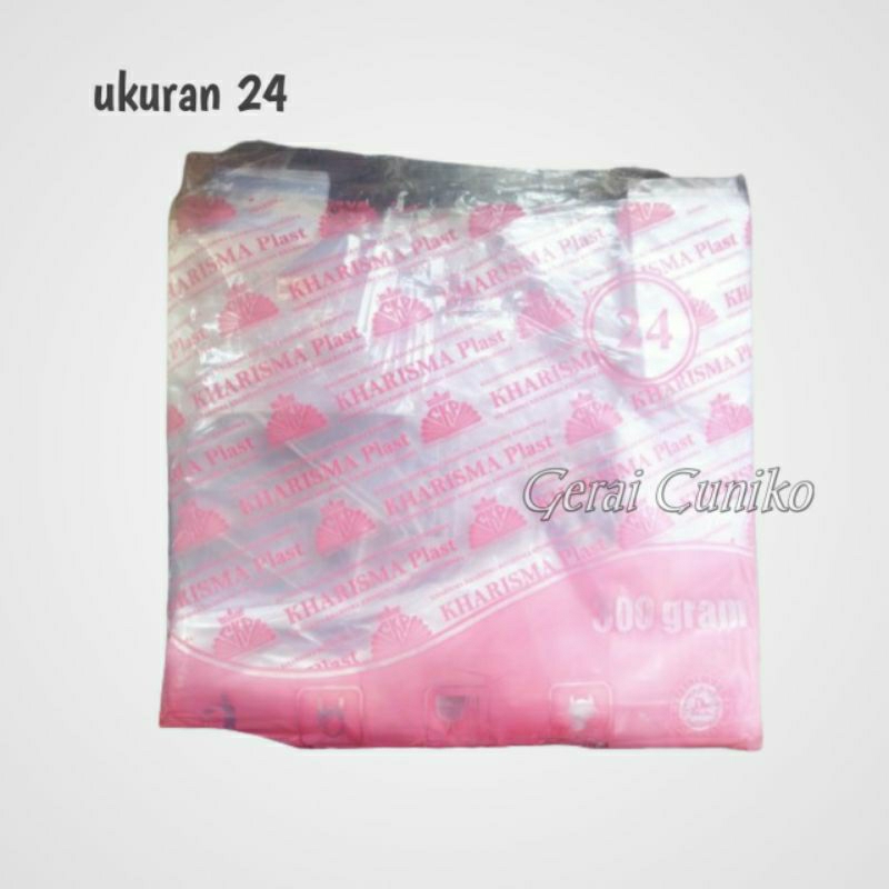 kantong plastik Kresek bening ukuran 24