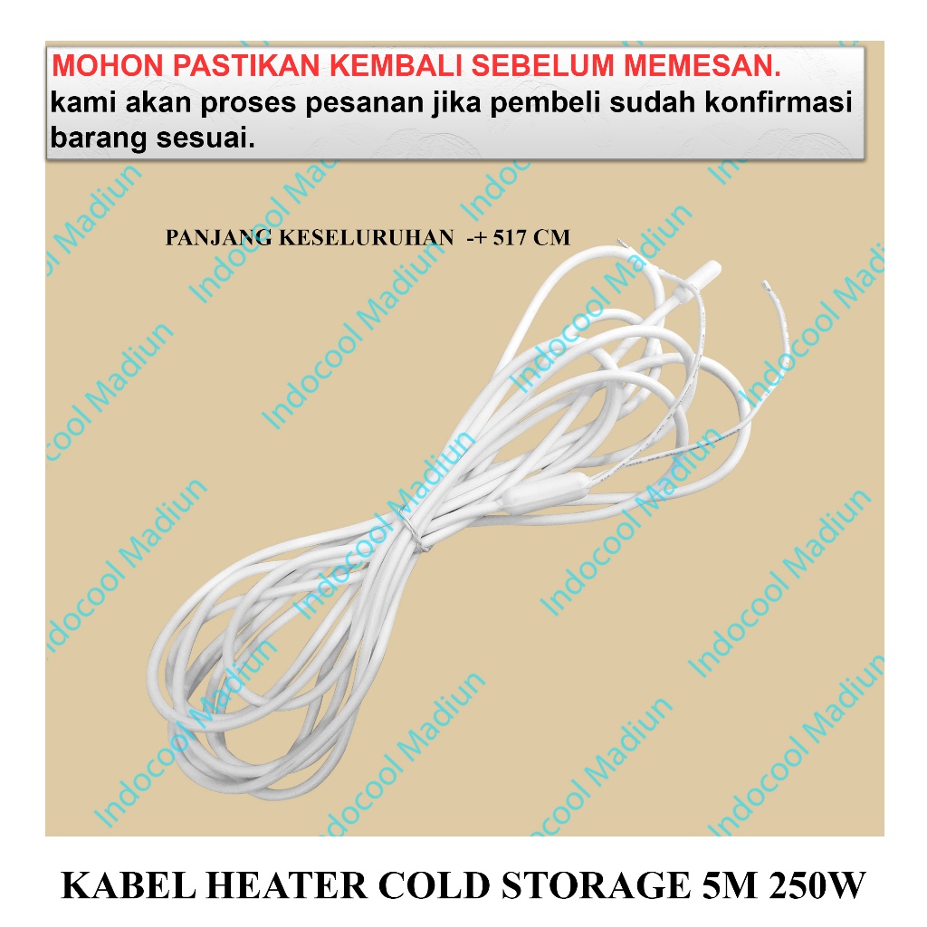 KHC5 KABEL HEATER PEMANAS / COLD STORAGE CABLE / KABEL HEATER COLD STORAGE 5M 250W