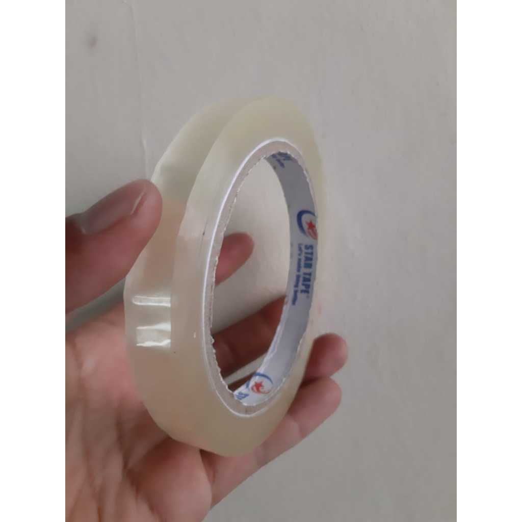 

LAKBAN KECIL( 1PCS )BENING 12 MMX100 YARD STAR TAPE LAKBAN KECIL MURAH TERBAIK