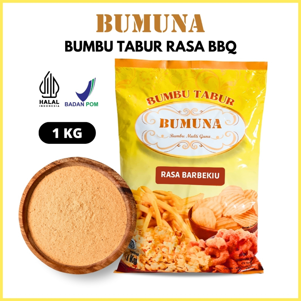 

Bumbu Tabur BBQ 1Kg BUMUNA / Bubuk Tabur Barbeque / Bumbu Cemilan Keripik Kentang Lidi Ayam Basreng