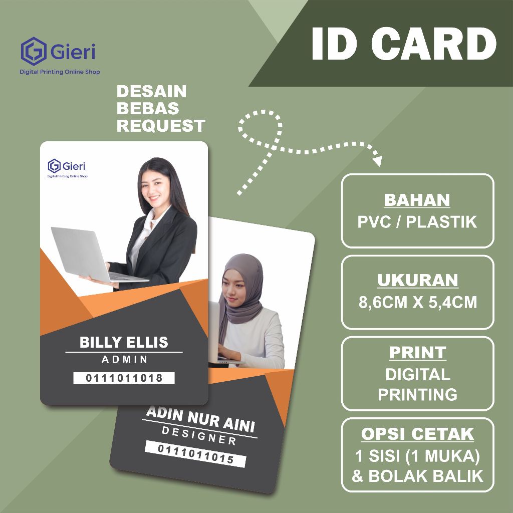 

Gieri - ID Card / Kartu Nama PVC / Kartu Member / Name Tage / Name Card