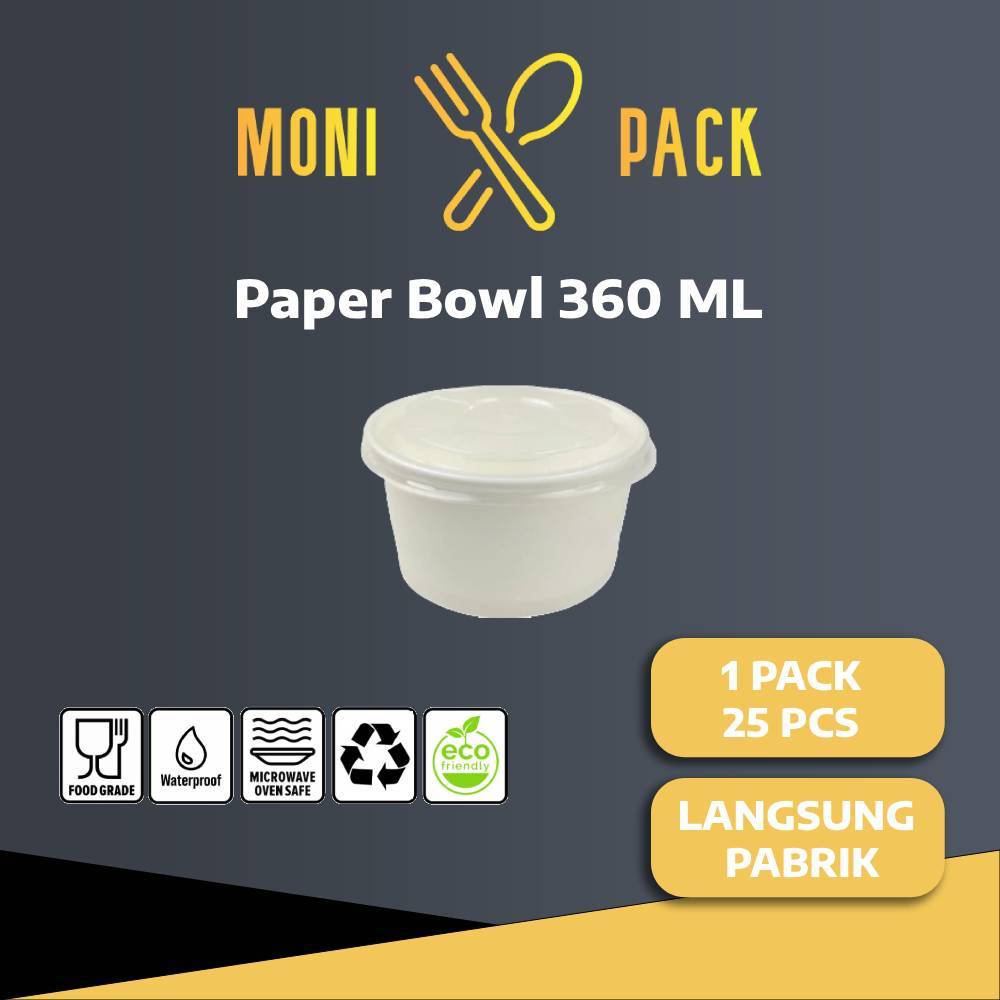Paper Bowl 360 ml / Mangkok Kertas / Rice Bowl Paper 360 ml
