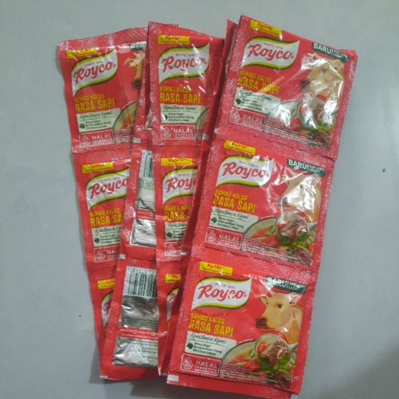 

ROYCO bumbu penyedap 8 gram kaldu sapi sachset RENTENG ISI 12