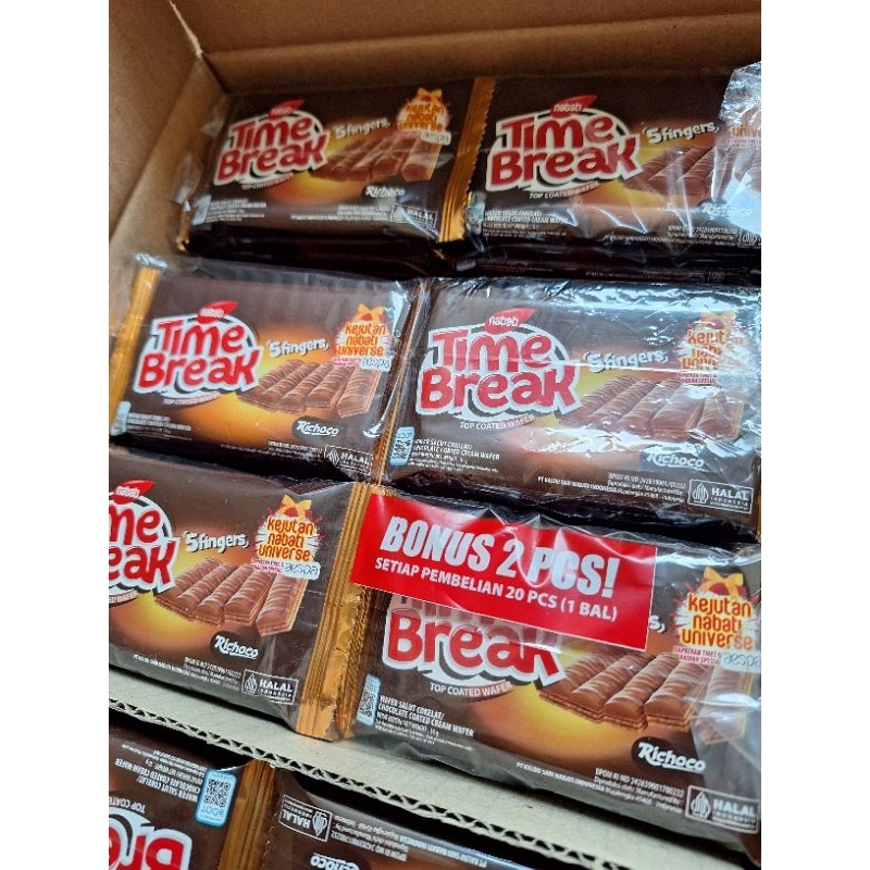 

time break nabati ricoco 5finger chocolate (17gr x 20pcs x pack)