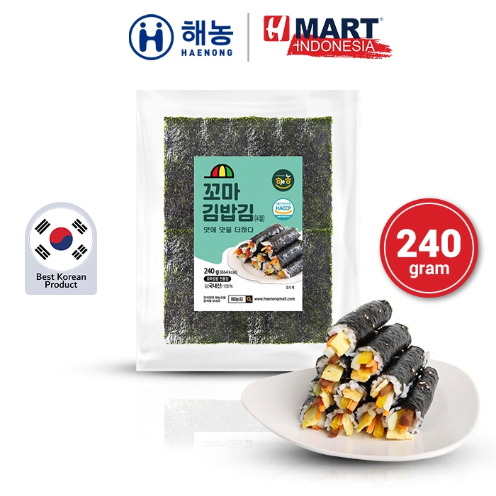 

HAENONG Roasted Laver (Kkoma Kimbap Laver) - Rumput Laut Panggang Untuk Mini Kimbab 240g