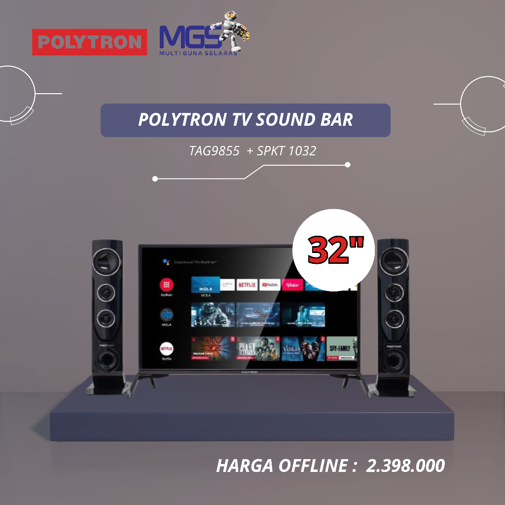 POLYTRON TV SOUND BAR 32 inch TAG9855 + SPKT1032