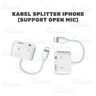 KABEL SPLITTER IPHONE (SUPPORT OPEN MIC) ADAPTER DUAL LIGHTNING TO LIGHTNING IPHONE A4000 CONVERTER 