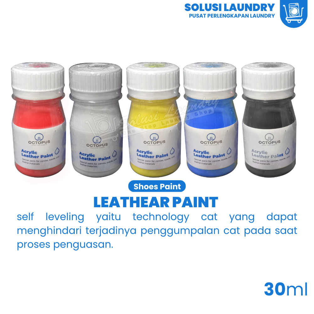 Cat Sepatu Kanvas / Cat Sepatu Suede / Cat Sepatu Kulit Octopus Acrylic Leather Paint 30 ml  Satuan.
