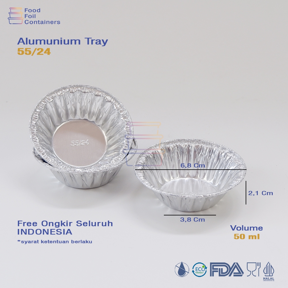 alumunium foil cup 55/24 / egg tart / macaroni schotel