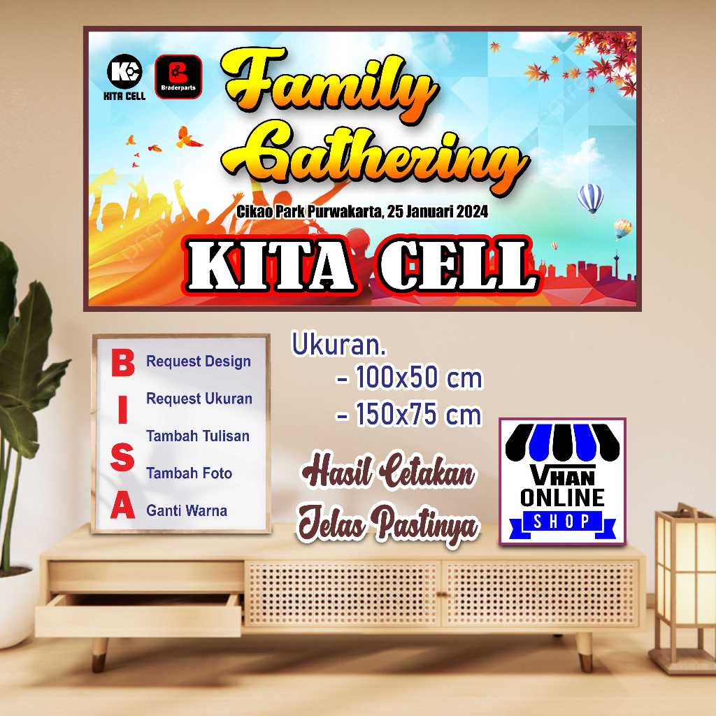 Custom Banner Spanduk MMT Untuk Family Gathering atau Liburan