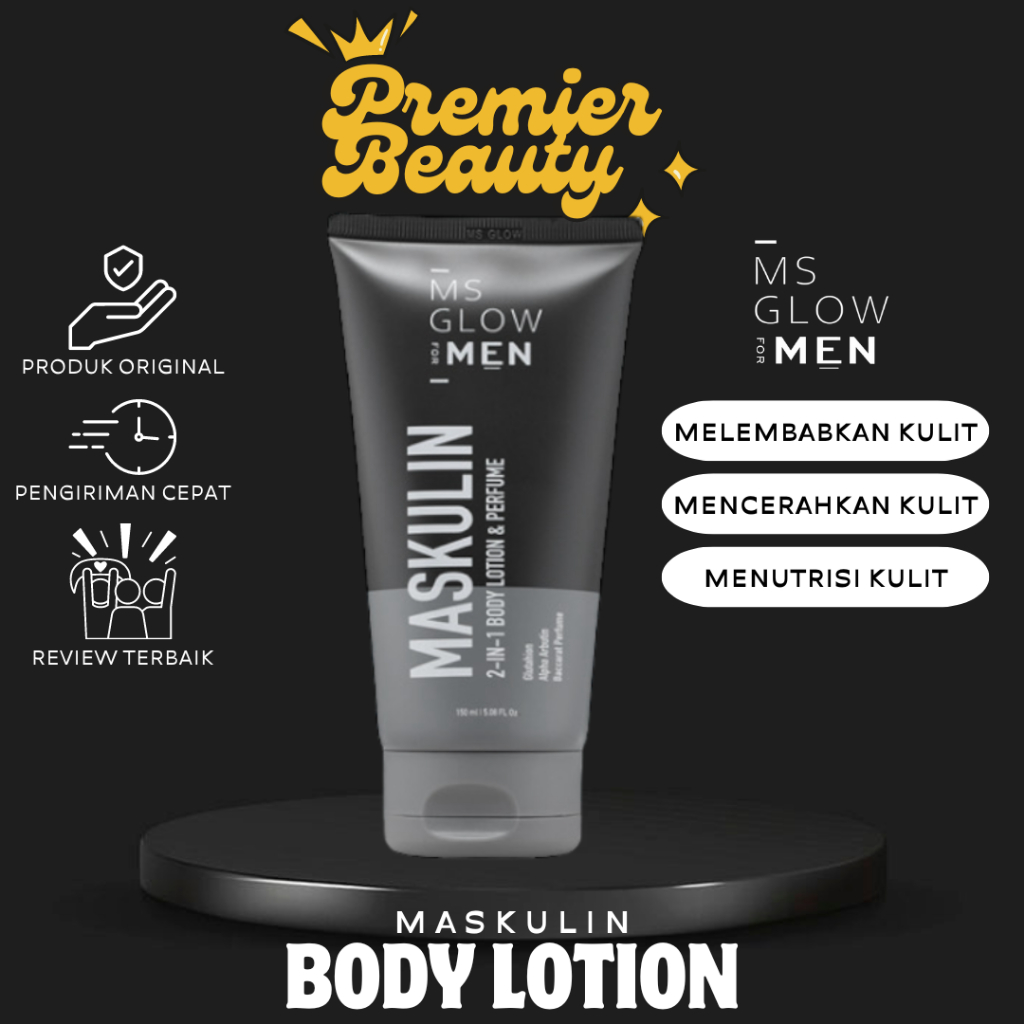 MS Glow For Men Maskulin 2in1 Hand Body Lotion & Parfume Original