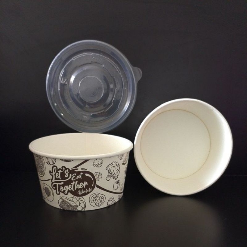 PAPER BOWL MOTIF WALALAA 650ml / Rice Bowl / Mangkok Kertas